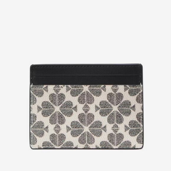 Kate Spade Signature Spade Flower Small Slim Card Holder Black Multi - Picture 4 of 4